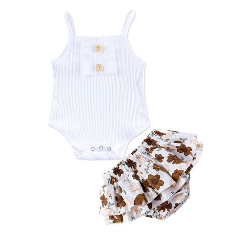 Adorable Baby Girls Summer Romper & Skirt Set – Trendy & Comfortable!