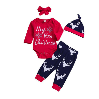 Brand 4PCS Christmas Cute Newborn Baby Boy Letter
