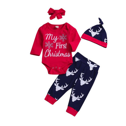 Brand 4PCS Christmas Cute Newborn Baby Boy Letter