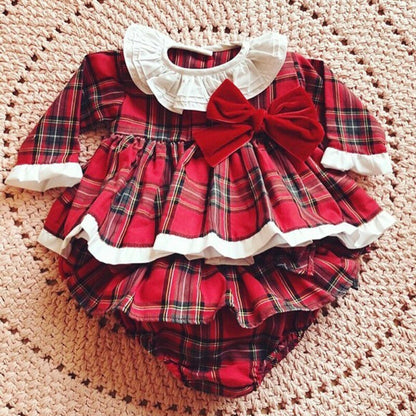 Christmas 0 24M Newborn Kids Baby Girl Plaid