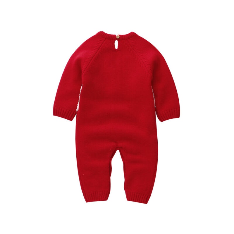 Christmas Kid Winter Warm Red Rompers Newborn Baby