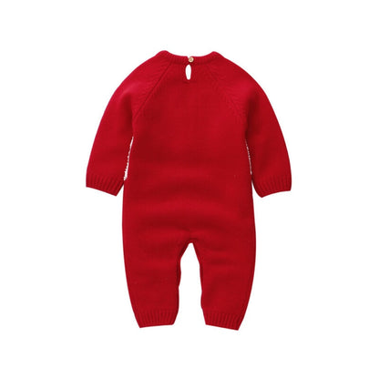 Christmas Kid Winter Warm Red Rompers Newborn Baby
