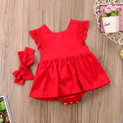 Christmas Kids Toddler Baby Girl Lace Princess