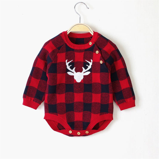 Christmas Newborn Baby Girl Boy Knit Romper