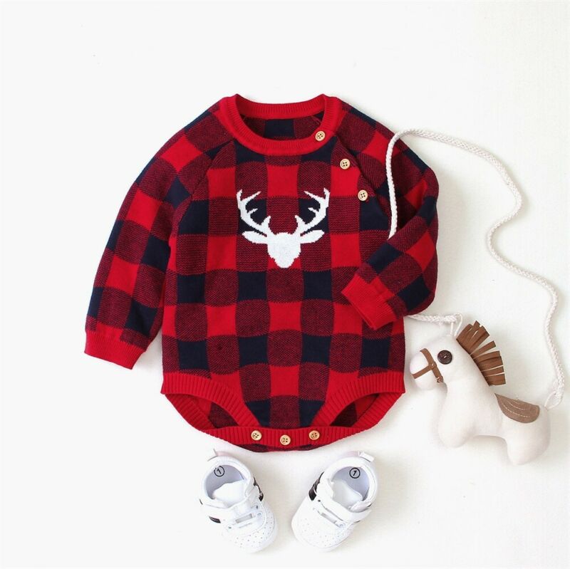 Christmas Newborn Baby Girl Boy Knit Romper