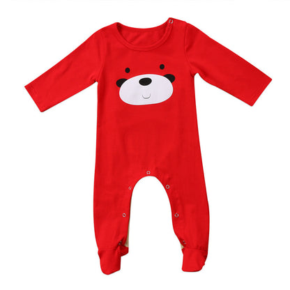 Cute Newborn Baby Boys Girl Christmas Rompers Long