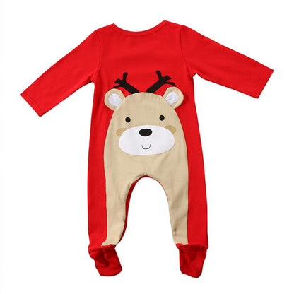 Cute Newborn Baby Boys Girl Christmas Rompers Long
