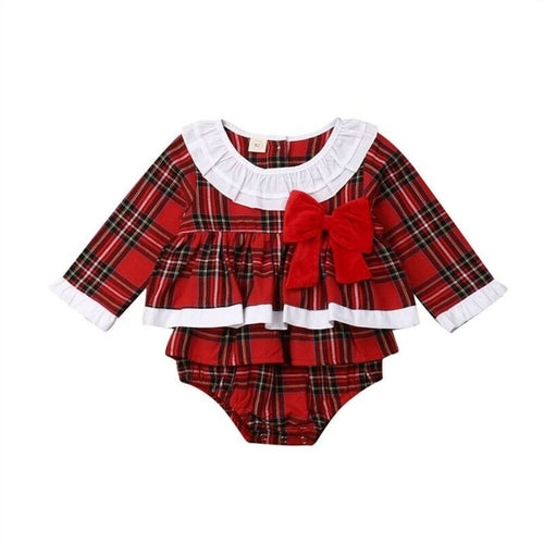 Emmababy Newborn Kids Baby Girl Christmas Plaid
