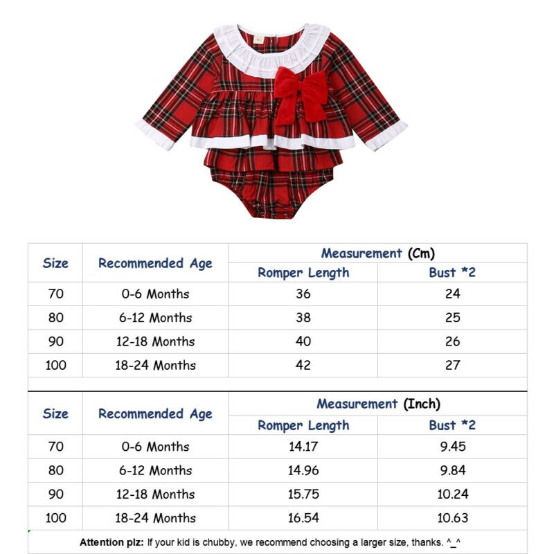 Emmababy Newborn Kids Baby Girl Christmas Plaid