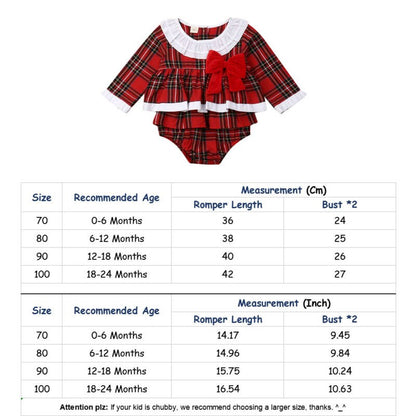 Emmababy Newborn Kids Baby Girl Christmas Plaid