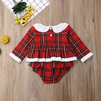 Emmababy Newborn Kids Baby Girl Christmas Plaid