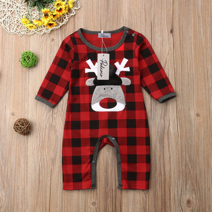 Newborn Baby Girls Boy Elk Christmas Romper