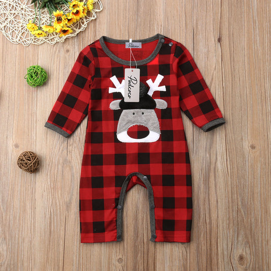 Newborn Baby Girls Boy Elk Christmas Romper