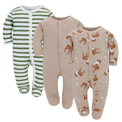 MiniSnug™ – Long Sleeve Baby Romper with Animal Print