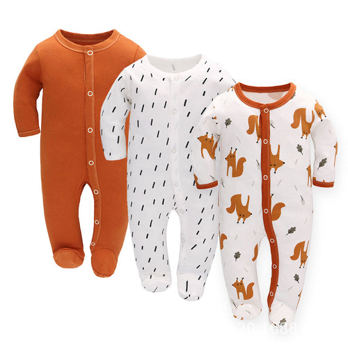 MiniSnug™ – Long Sleeve Baby Romper with Animal Print