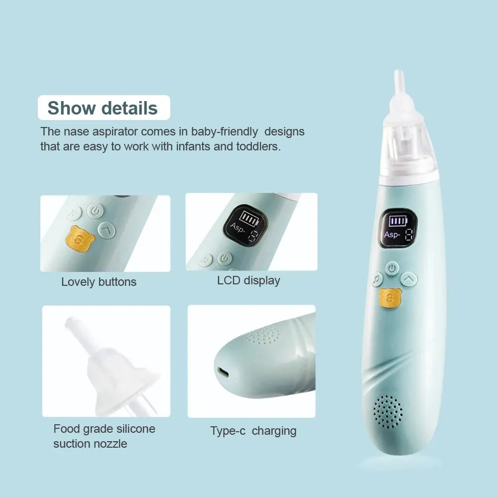Baby Nose Cleaner Silicond Adjustable Suction Electric Child Nasal