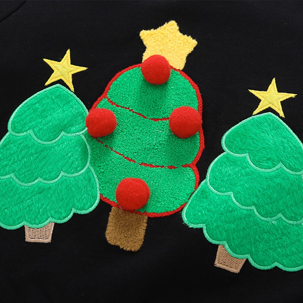 Toddler Kids Baby Girls Boys Christmas Tree Print