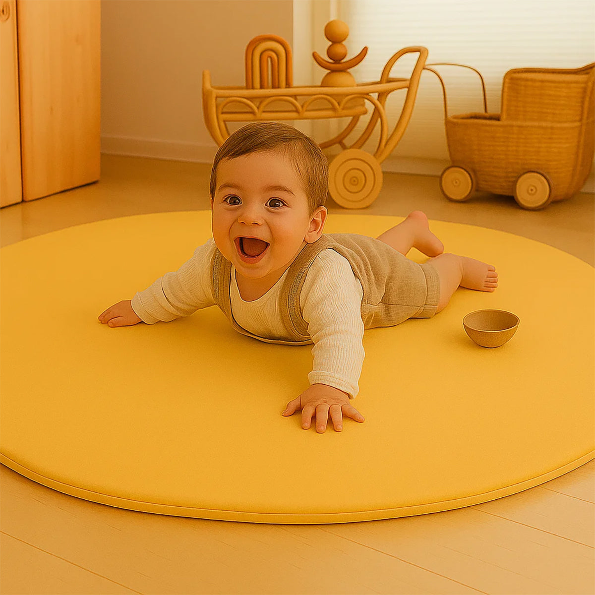 Organic Cotton Activity Mat Havane - Honey