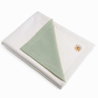 Organic Cotton Fleece Blanket -  Green