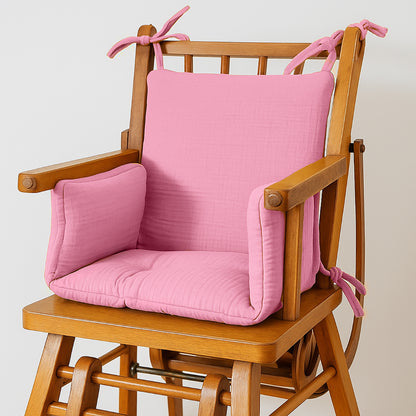 Cushion High Chair in Organic Cotton - Pink