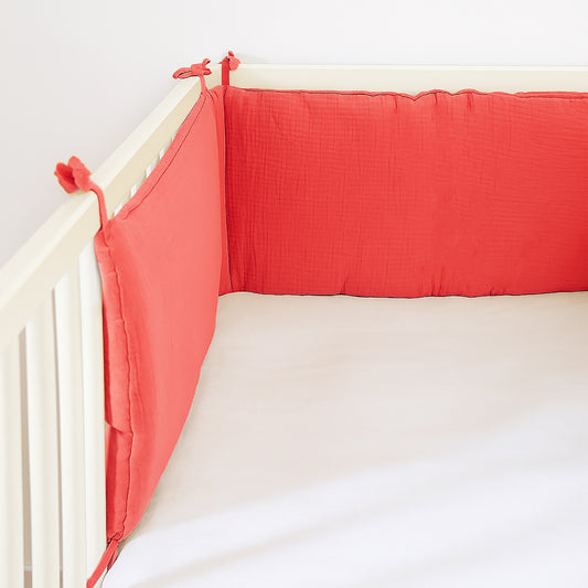 Organic Cotton Cot Bumper - Strawberry