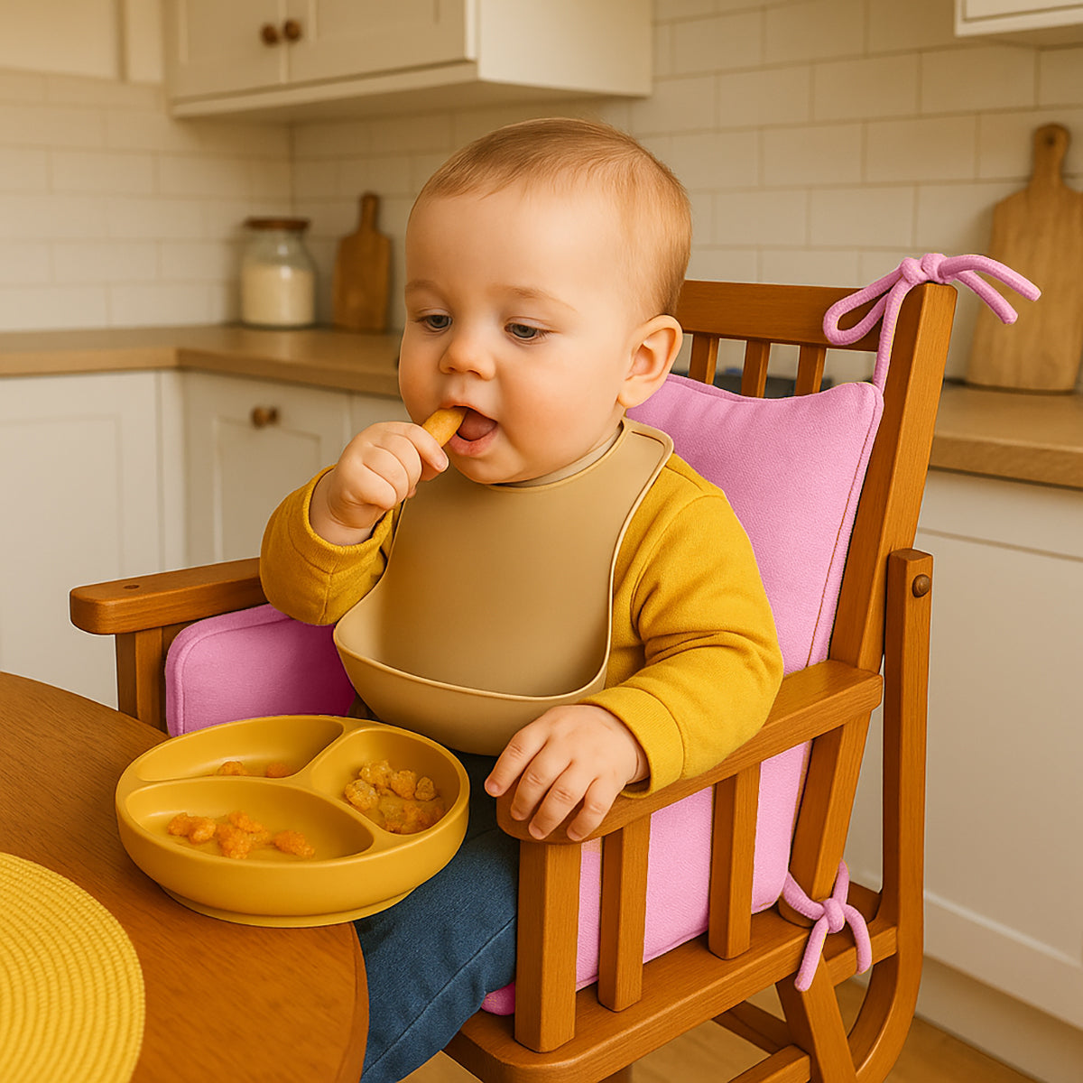 Cushion High Chair in Organic Cotton - Pink