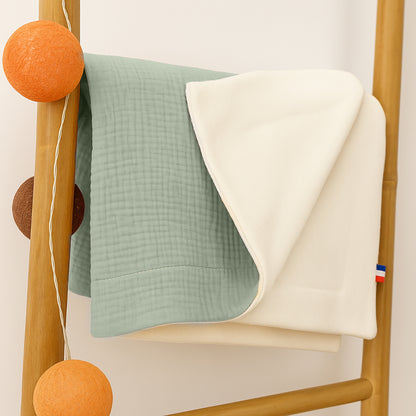 Organic Cotton Fleece Blanket -  Green