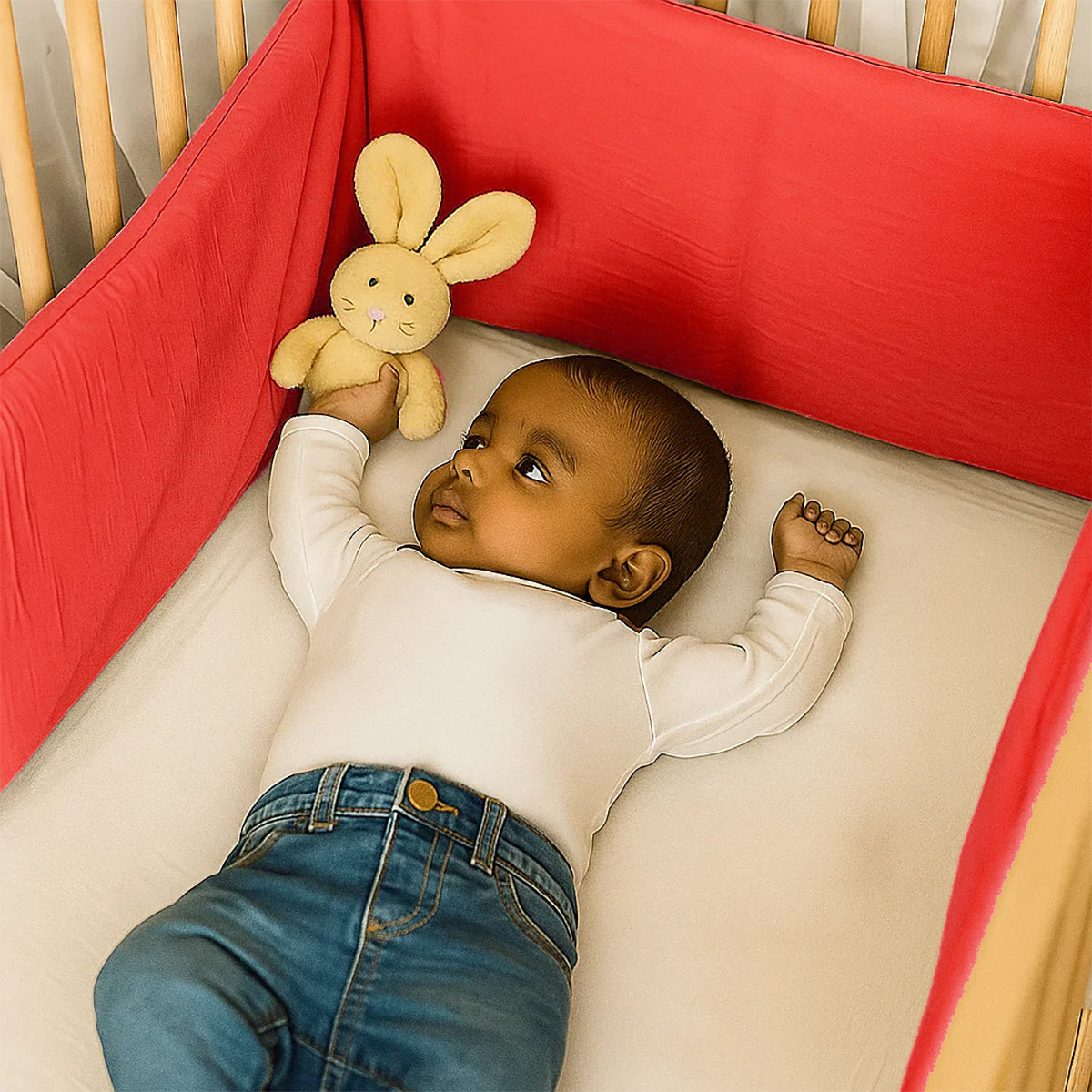 Organic Cotton Cot Bumper - Strawberry