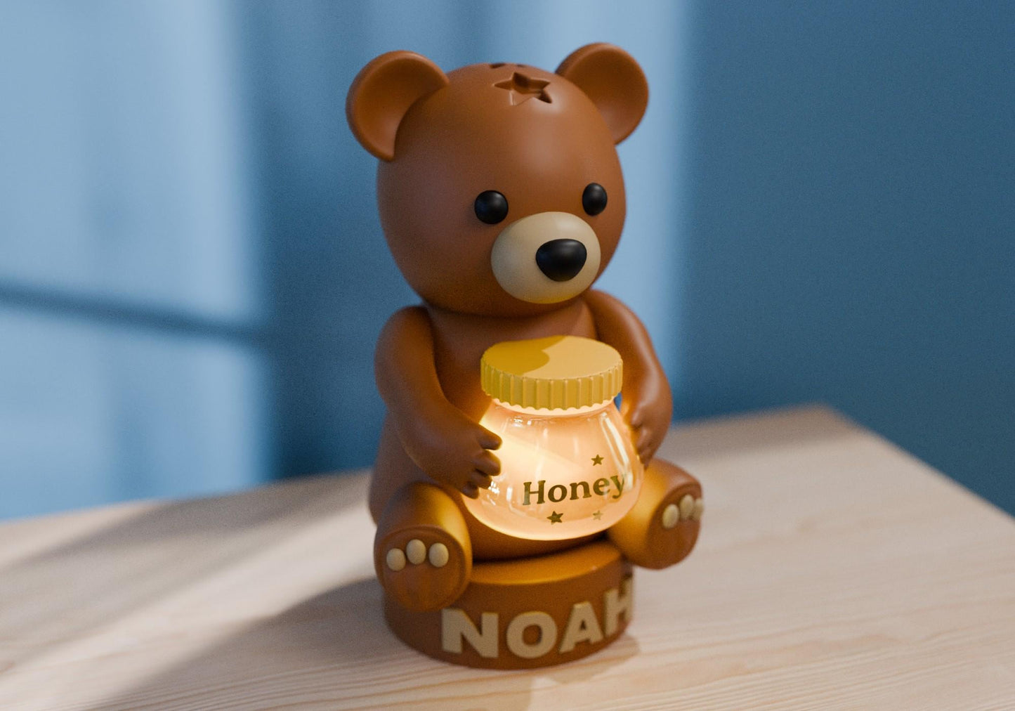 Personalized Teddy Bear Night Light – Custom Baby Room Decor Gift | 4"