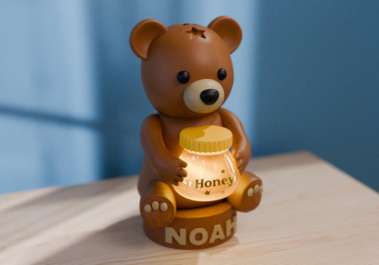 Personalized Teddy Bear Night Light – Custom Baby Room Decor Gift | 4"