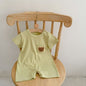 Baby Solid Color Bear Patched Pattern Comfy Summer Romper