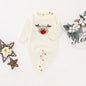 Baby Christmas Elk Pattern Solid Color Knitted Sweater Rompers