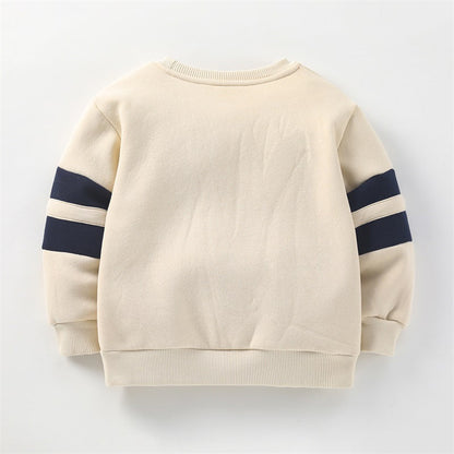 Baby Slogan Embroidered Pattern Long Sleeve Thickened Warm Hoodie