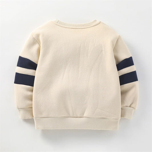 Baby Slogan Embroidered Pattern Long Sleeve Thickened Warm Hoodie