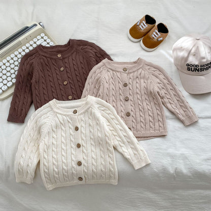 Autumn Arrival Baby Kids Unisex Comfortable Solid Color Jacquard