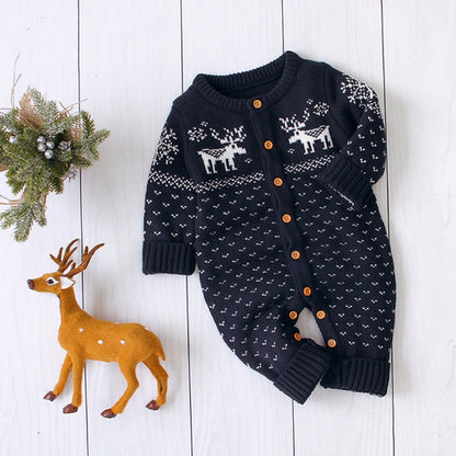 Baby Christmas Giraffe Pattern Hot Selling Style Knitted Romper