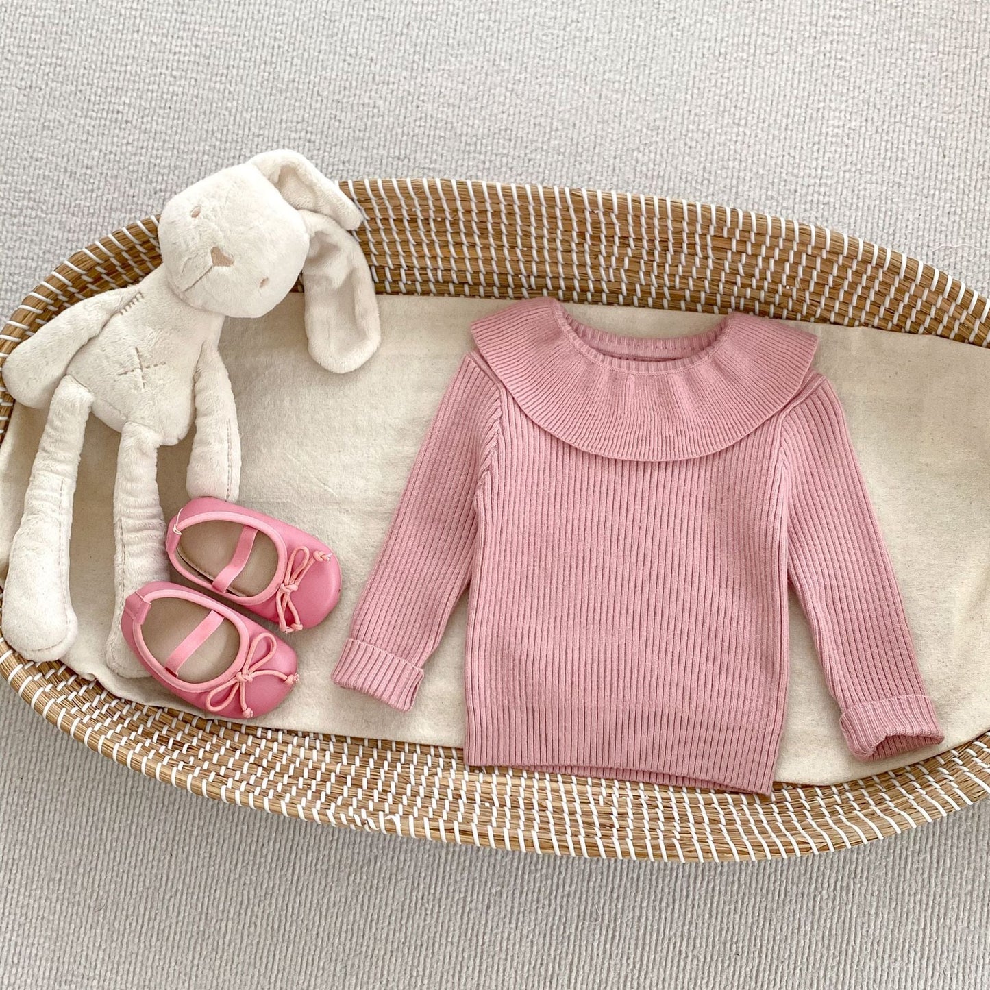 Autumn Arrival Baby Kids Girls Comfortable Simple Solid Color Knitted