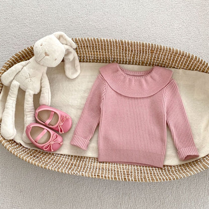 Autumn Arrival Baby Kids Girls Comfortable Simple Solid Color Knitted