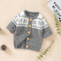 Baby Christmas Style Print Pattern Single Breasted Design Knit Cardiga
