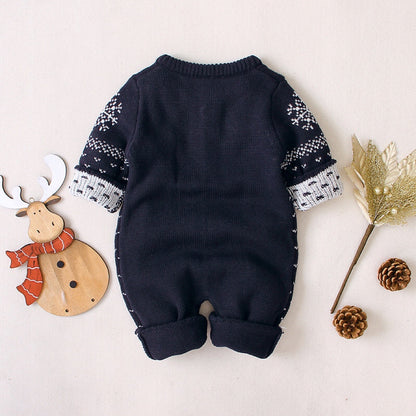 Baby Christmas Giraffe Pattern Hot Selling Style Knitted Romper