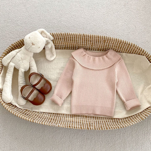 Autumn Arrival Baby Kids Girls Comfortable Simple Solid Color Knitted