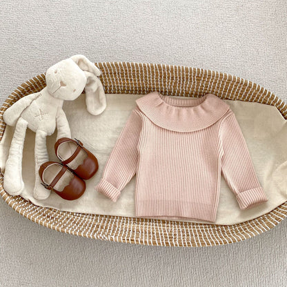 Autumn Arrival Baby Kids Girls Comfortable Simple Solid Color Knitted
