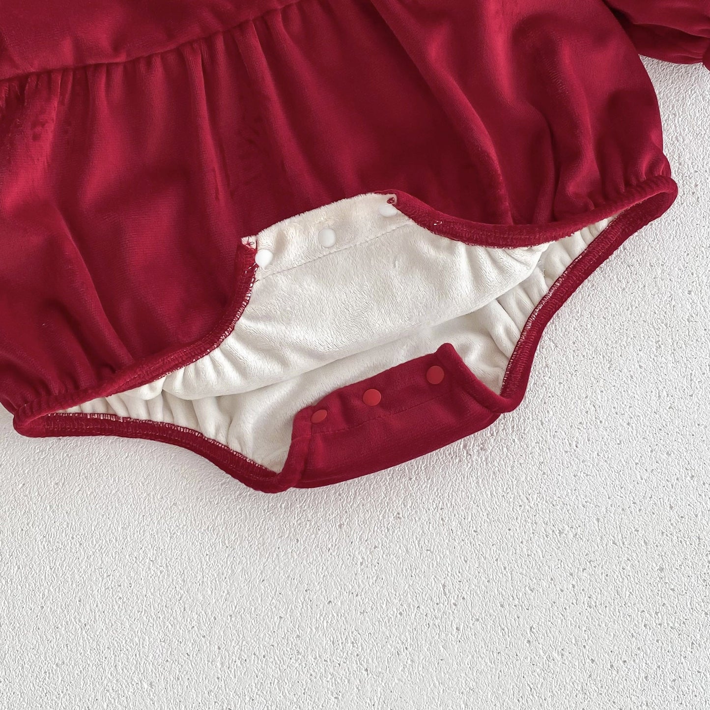 Christmas Baby Girl Laces Round Collars Long Sleeve One Piece In