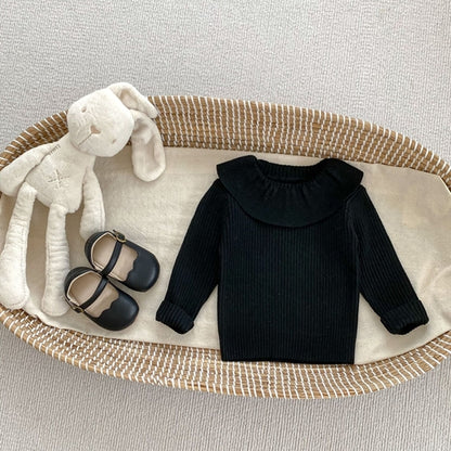 Autumn Arrival Baby Kids Girls Comfortable Simple Solid Color Knitted