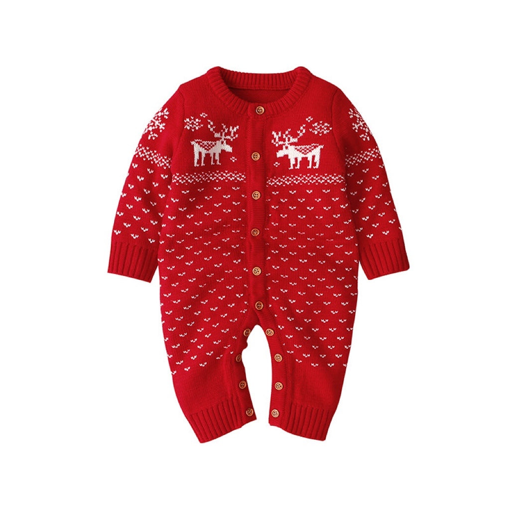 Baby Christmas Giraffe Pattern Hot Selling Style Knitted Romper